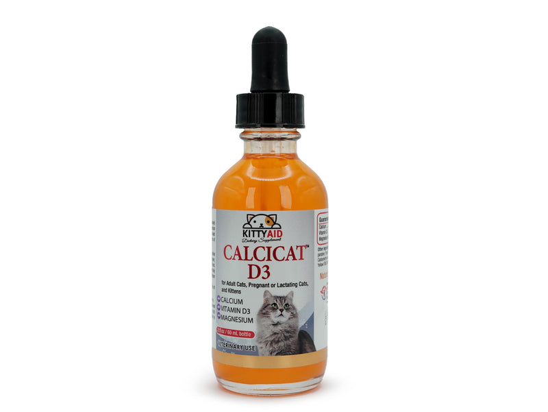 Calcicat D3 Dietary Supplement by Interfarma Corp | Healthy Bones in Cats, & Joint Support Supplement for Cats | with Calcio, Vitamin D3, & Magnesium sulfate | Orange Flavor, Pediatric Drop. Single