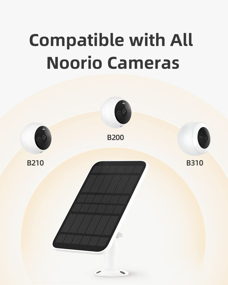 Noorio 3W Portable Solar Panel for Security Camera Outdoor Wireless (Compatible with B200 Series) - Solar Battery Camera Charger with 10ft Cable, Not for CD200/CF200 Cameras