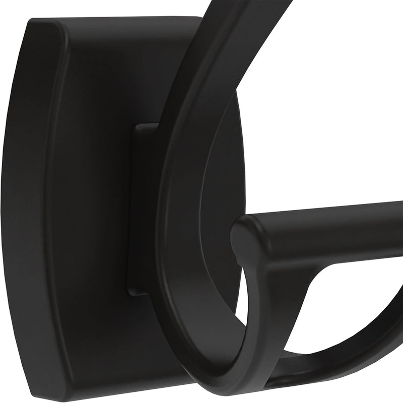 Delta Dansant (1-Pack) Towel Hooks Matte Black Double J Wall Mounted for Robes 2-Prong Holder, Bathroom Accessories DAN35-MB