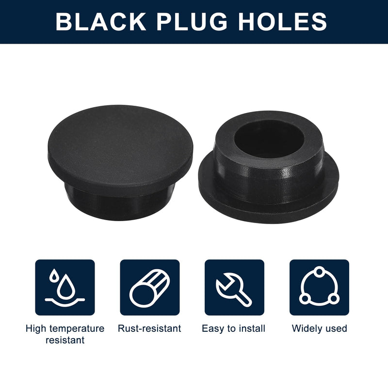uxcell 10 Pcs Black Plug Holes, Waterproof Rubber Button Plug for 27mm / 1.06" Hole