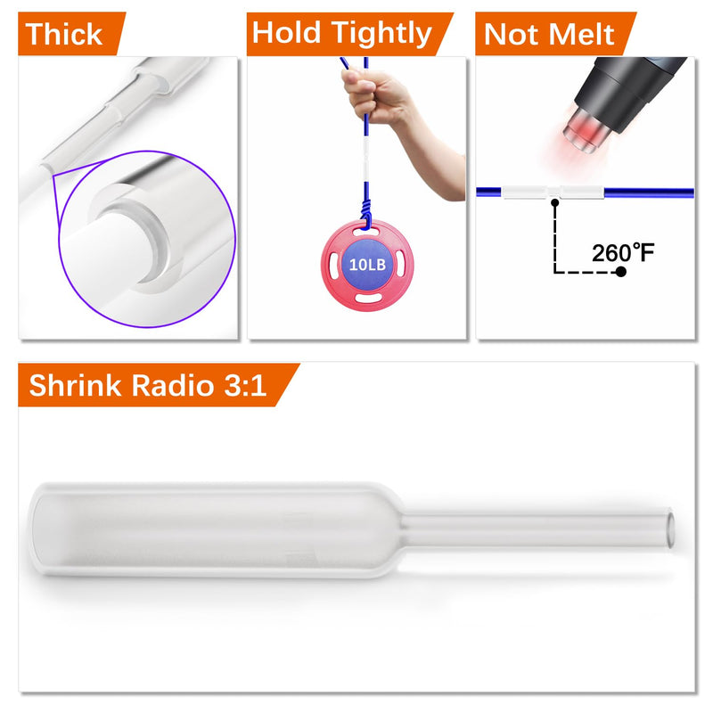 Heat Shrink Tubing, 3:1 Ratio,1/4" 5/16" 3/8", Adhesive Lined, Heat Shrink Tubing Dedicated to Repair and Protection of Phone Cables, Earphone Cables,Transparent 1/4",5/16",3/8" 4 | Transparent