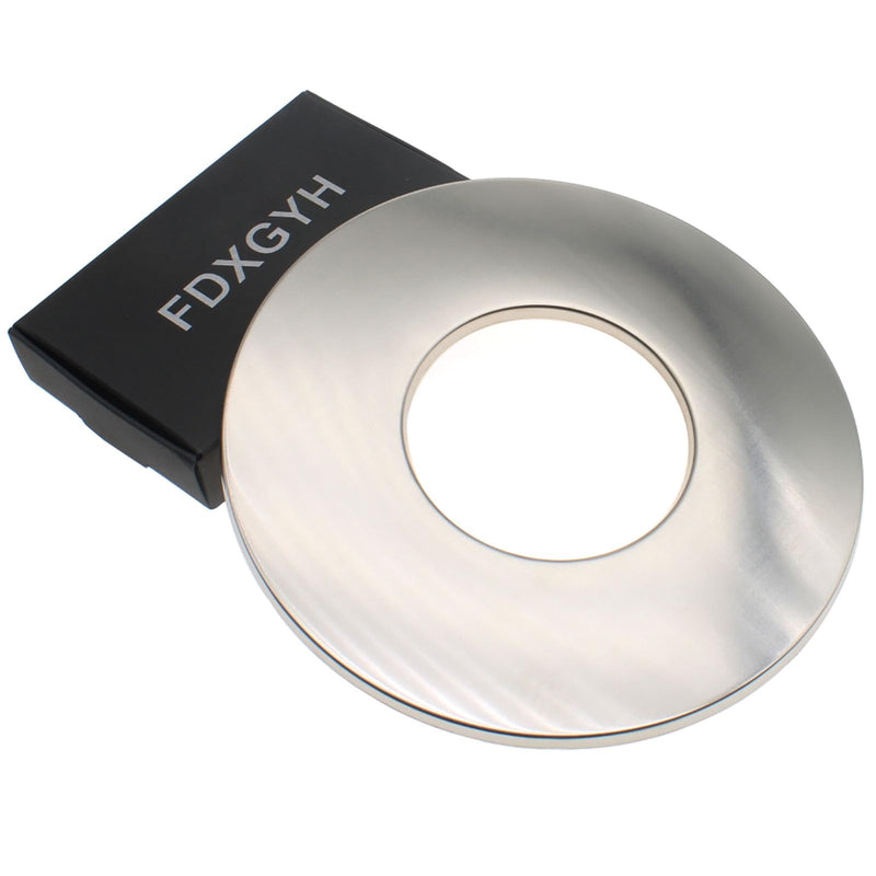 FDXGYH 2 Pcs ID 2.0" Wall Stainless Steel Flange Self-Adhesive Tape Round Escutcheon Plate Cover for Water Pipe Faucet Decoration Accessories 2.0"