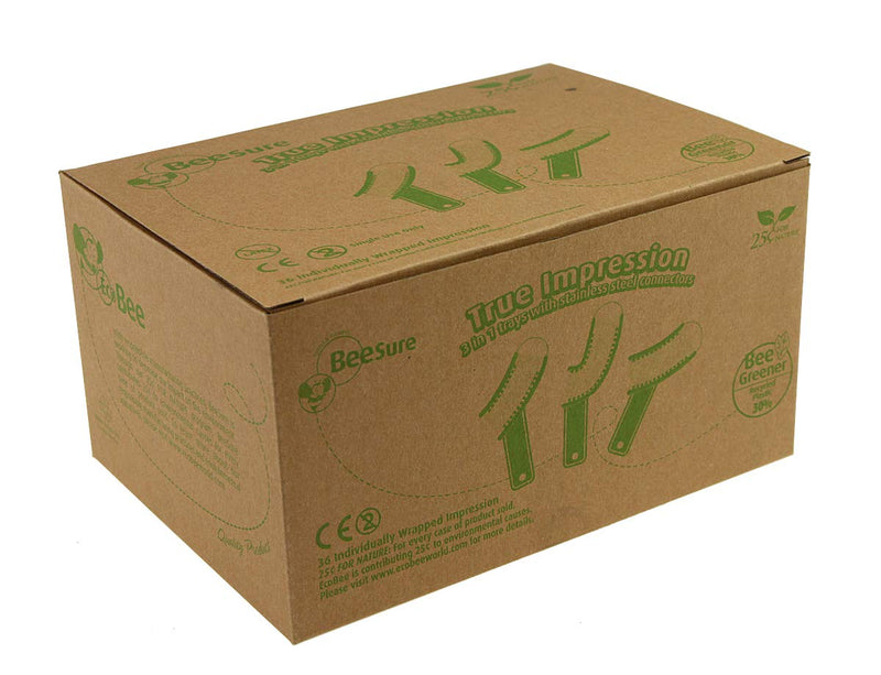 BeeSure BE714SSP True Impression 3 in 1 Trays, Posterior Green (Pack of 36)