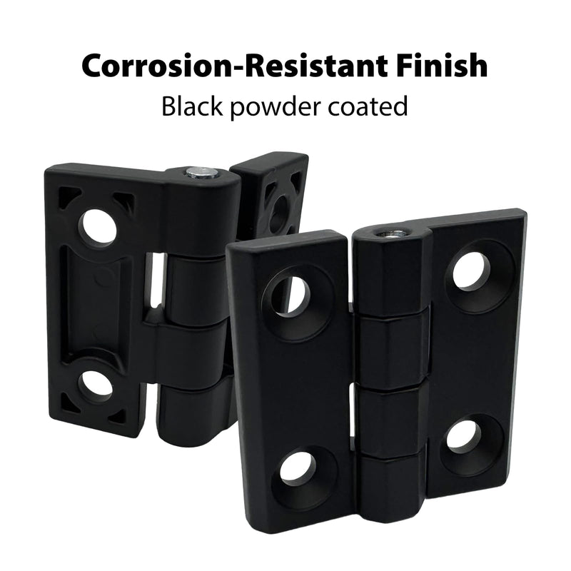 YSMITH Black Zinc Alloy Butt Hinge 2" Mount for Industrial Cabinet 8 Pack | with Matte Black Powder Coating, 180° Opening, Surface Mount, for Door 2 Inch-8 Pack