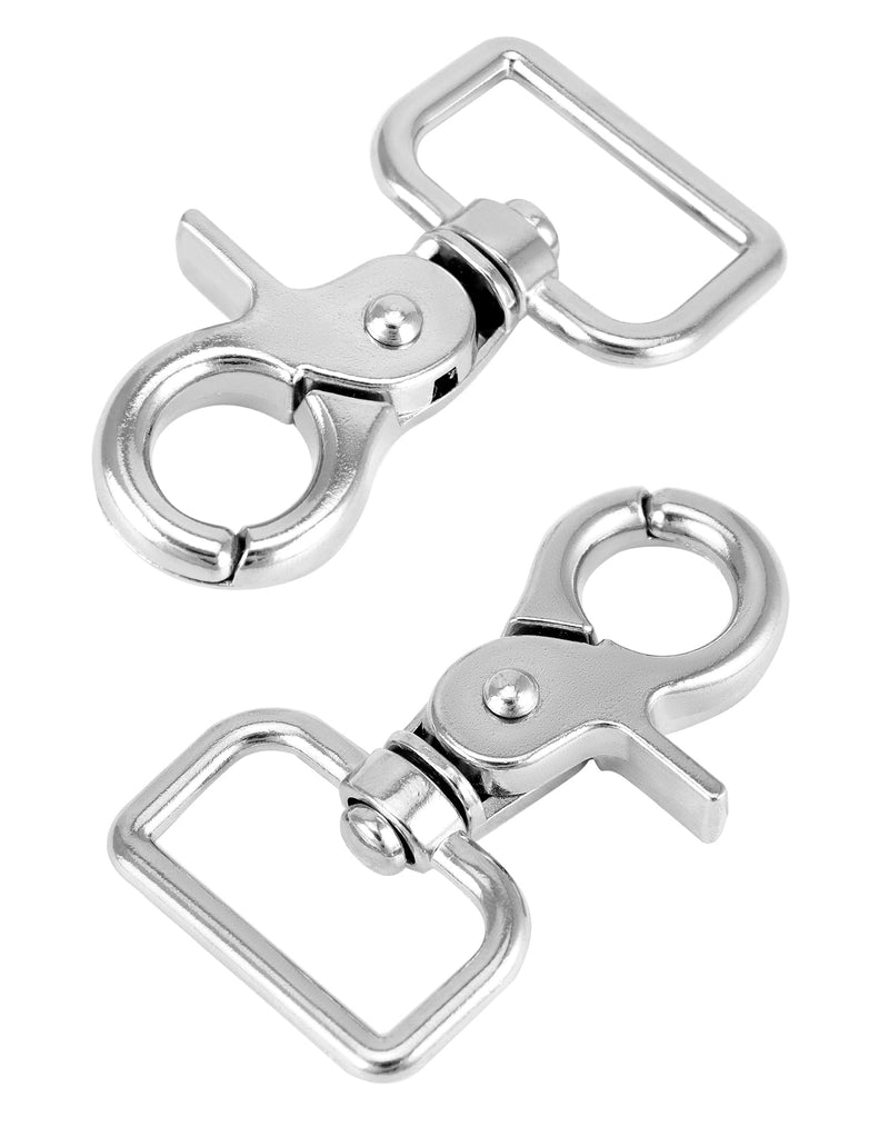 QWORK Swivel Snap Hooks, 10 Pack Heavy Duty Trigger Snaps, Nickel Plated Eye Closure Spring Hook