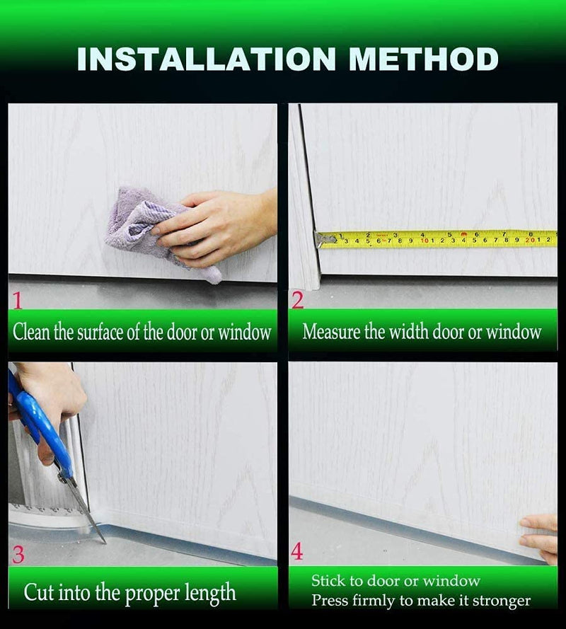 Updated Winter Weather Stripping Door Seal, Door Draft Stopper Silicone Seal Strip for House and Glass Shower Doors for Door & Windows Gaps of Collision and Side, Window Insulation for Winter 1.4 in Transparent