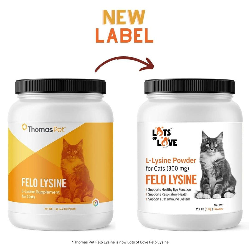 FELO LYSINE - L-Lysine Powder for Cats 300 mg (Thomas Pet Earlier), 12 oz 12 oz (340 g) Powder - PawsPlanet Australia