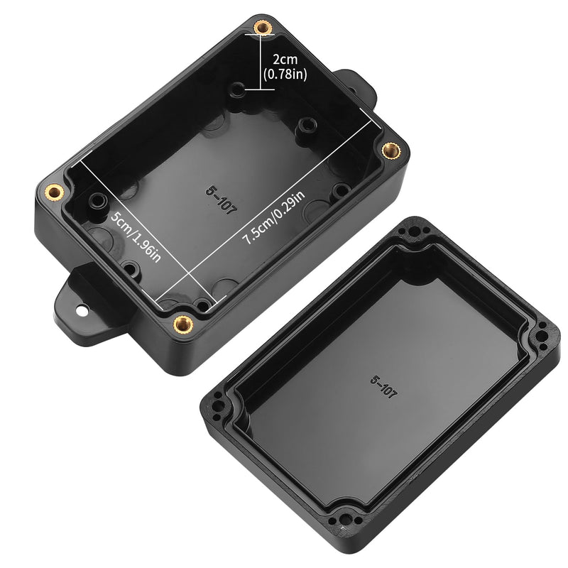 Project Box, 4pcs Junction Boxes, IP65 Waterproof Electrical Boxes, ABS Plastic Dustproof Electrical Project Case Power Junction Boxes with Fixed Ear for Outdoor Electronics - 3.3x2.3x1.37 C