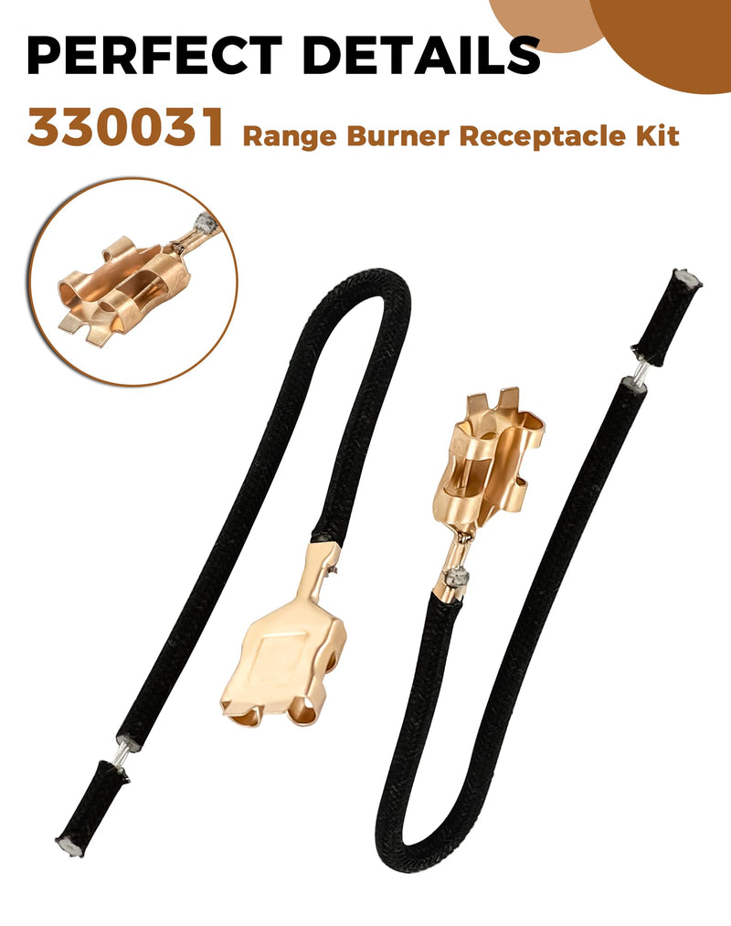 4 Pack 330031 Range Burner Receptacle Kit ERR117 Surface Element Plug-in Block Kit Fit for Whirl-Pool Ken-More Frigi-daire Stove, Replaces WB17X210 5303935058 814399 WB17X210 by Fetechmate