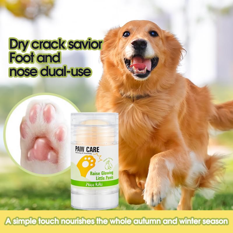 Dog Paw Balm Stick for Dogs & Cats - Soothing Paw & Nose Balm with Shea Butter & Coconut Oil, Easy Application Stick for Cracked Paws, Dry Nose, All Seasons Protection-40g (1P) 1P