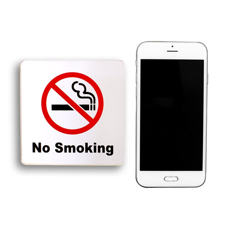 (2 Pack) No Smoking Sign 4x4'' (Acrylic-Classic) with 3M Self Adhesive; Rust Free; For Car, Business, Indoor, or Outdoor Use 2