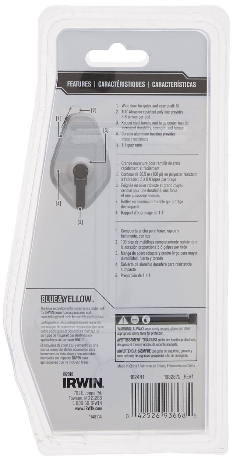 Irwin Tools Strait-Line 1932872 IRWIN Classic Chalk Reel, 100'