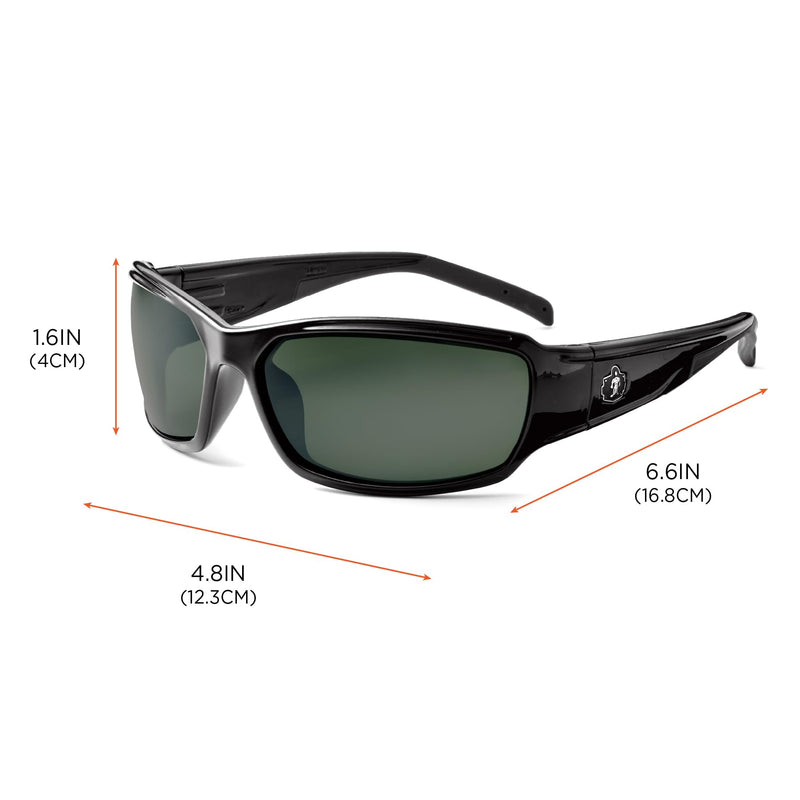 Ergodyne - 51071 Skullerz Thor Polarized Safety Sunglasses - Black Frame, Polarized G15 Lens Black Frame, G15 Lens