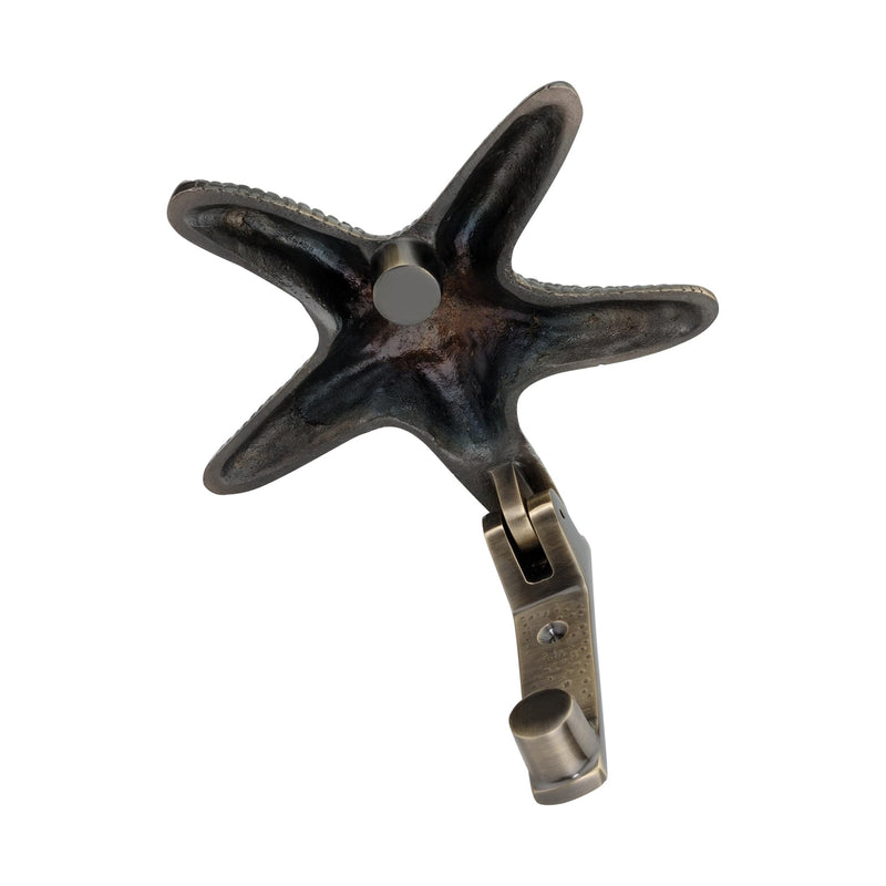 Infinity Decor Solid Brass Antique Starfish Door Knocker 155mm in Antique Brass Finish for Front Door Furniture