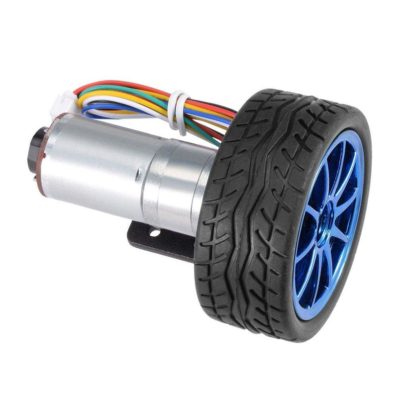DC12V DIY Encoder Gear Motor for Smart Car Robot with Mounting Bracket 65mm Wheel Kit (500RPM) Encoder Bracket dc Motor with Encoder Encoder Motor Motor with Encoder