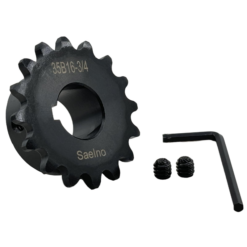 #35 Roller Chain Sprocket Type B 3/4 inch Bore 16 Tooth, Hardened Antirust 1045 Steel Drive Sprockets 35B16-3/4