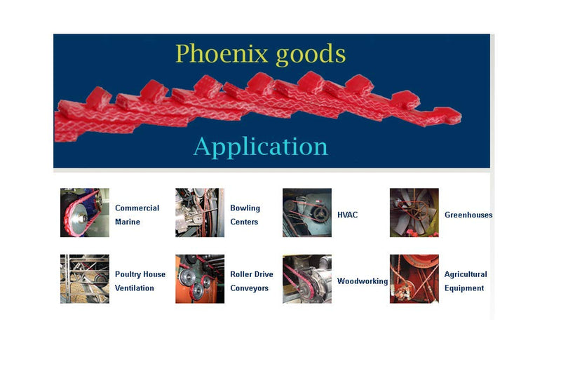 Phoenix goods V Belt Adjustable Link V-Belt - 1/2-inches x 4-feet A/4L Type A Link Belt