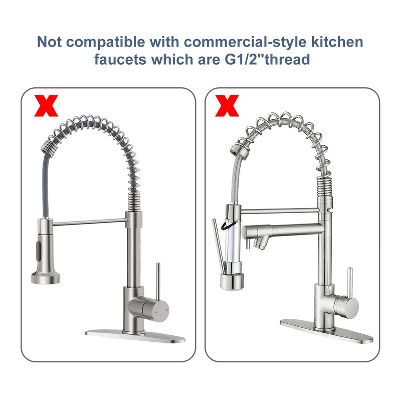 Pre Rinse Sprayer Commercial Sink Sprayer Head,1.42GPM Spray Valve Dish Sprayer Nozzle with Ergonomic Handle, Commercial Faucet Parts for Commercial Kitchen Faucet,Chrome Finished（Black） Black