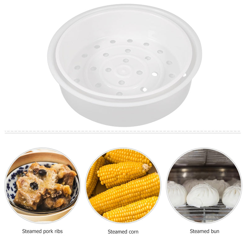 2pcs Plastic Steamer Basket for Rice Cooker: Stackable Round Steaming Tray Insert for Vegetables, Seafood, Eggs, and Desserts, Fits 3L & 5L Cookers, Kitchen Cookware Supplies