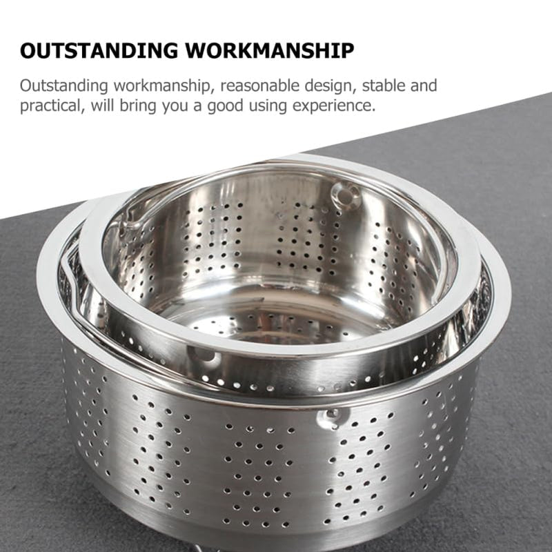 Stainless Steel Steamer Basket 6.88 X 6.88 X 3.74 in Rice Cooker Insert for Steam Cooking Food Steaming Rack for Ramen Pasta Soup Cereal Oatmeal