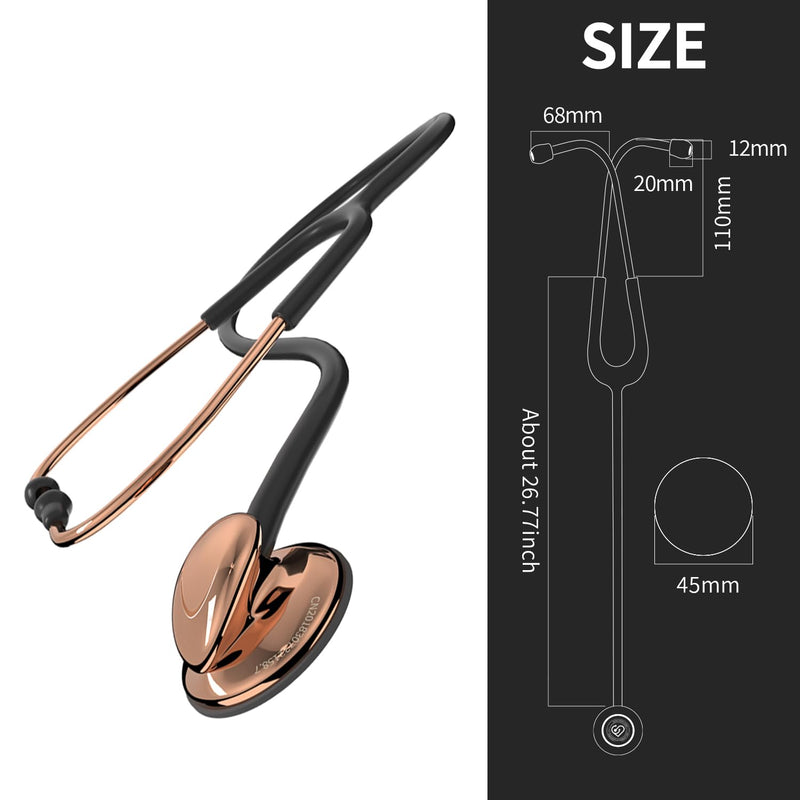 MaiWieel-Classic Stethoscope Rose Gold Single Head Stethoscope for Nurses Doctor,EMT Student,Home Medical, Estetoscopio Doctor Accessories Medical Supplies.Alloy Chestpiece,Soft Eartips (Rose gold)
