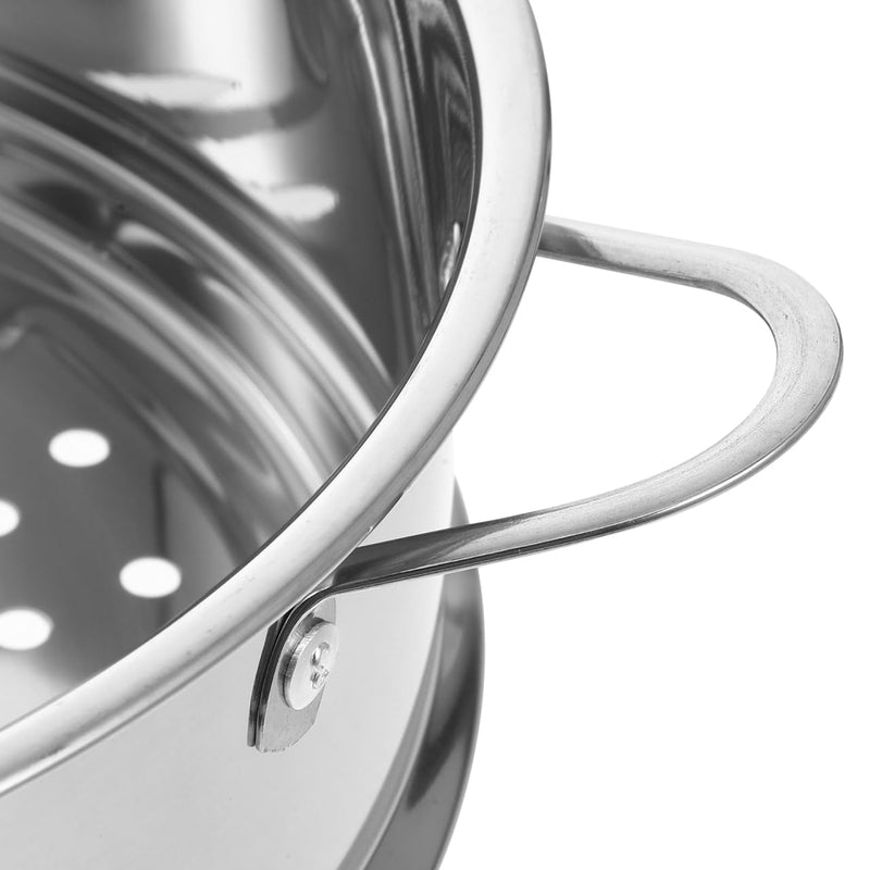 Kichvoe 10 Inch Stainless Steel Steamer Basket Multi-Functional Food Steamer for Vegetables Seafood Dumplings with Even Heat Distribution and Quick Drain 25.6X24X7.8CM Silver