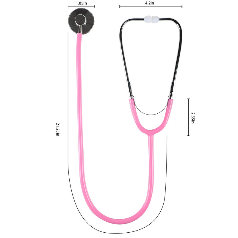 MorTime Dual Head Stethoscope, Real Working Stethoscope for Kids Cosplay, Educational Equipment, Pink (1 pc)