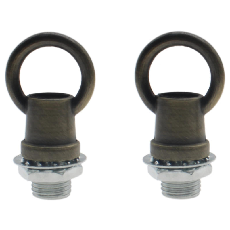 2 PCS Light Fixture Hooks M10 Lighting Fixture Ring Nut Bronze Hanging Light Ring for Supporting Chandeliers