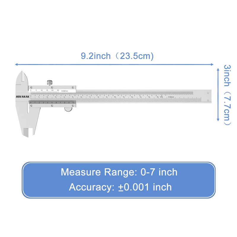 HDLNKAK Vernier Caliper 0.001", Outside Micrometer 0.001" and Stainless Steel Ruler, 0-6 Inch/0-150 mm High Precision Caliper, 0-1" Alloy Precision Micrometer Mechanical Toolkit Set.