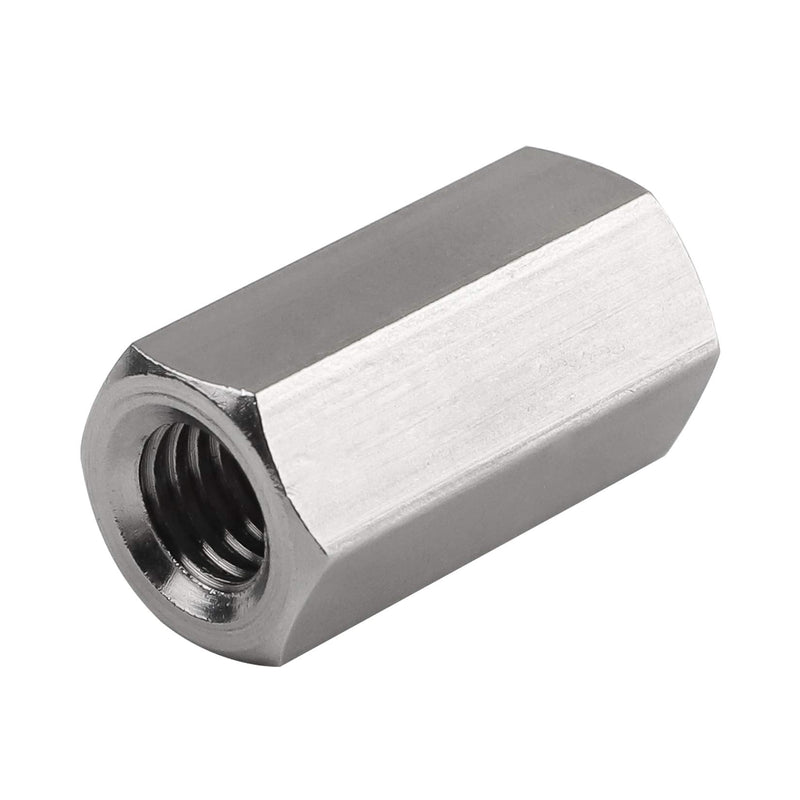 Pack of 6 M8 X 1.25-Pitch 24mm Length Metric Hex Coupling Nut 304 Stainless Steel Rod Coupling Nuts