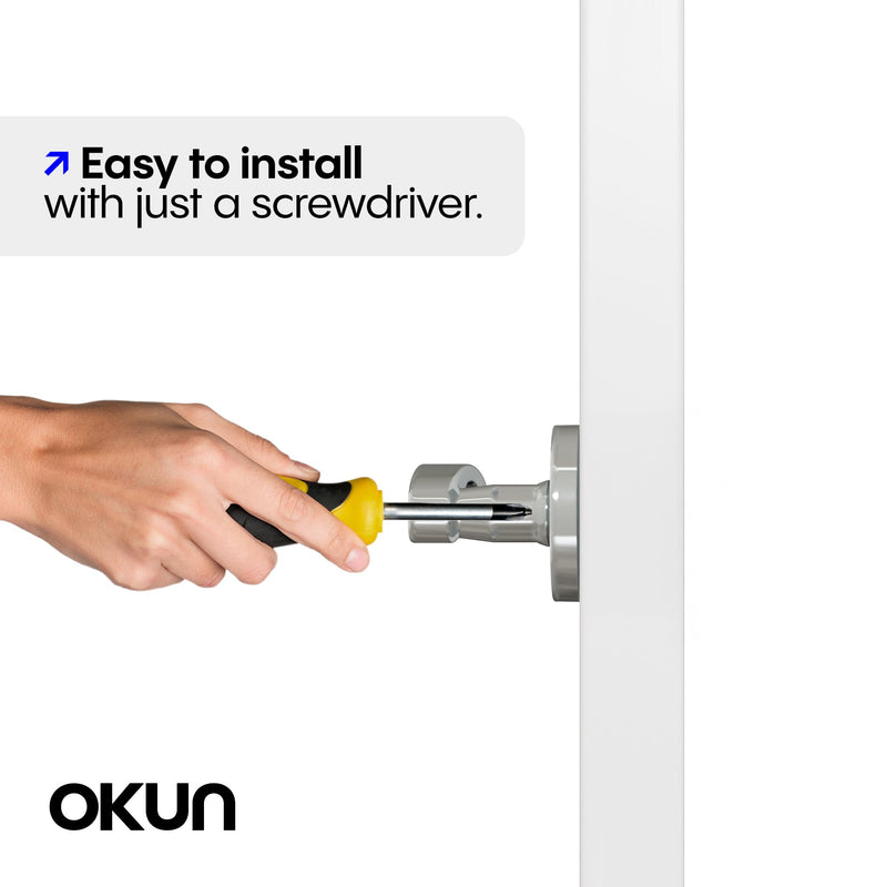 Okun Brook Dummy Door Handle – 2 Pack, Right-Handed, Non-Turning Lever for Closet, Pantry, or Hallway Doors – Chrome Finish