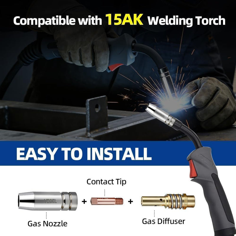 YOBEL MB15 MIG Consumables Kit, 37PCS Tips & Nozzles for 15AK MIG200 Torch