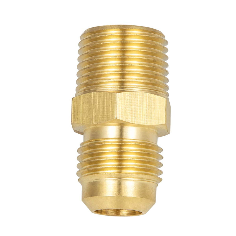 2 PCS Brass Tube Fitting, Half Union Gas Adapter 3/8" Flare x 3/8" NPT Male Pipe
