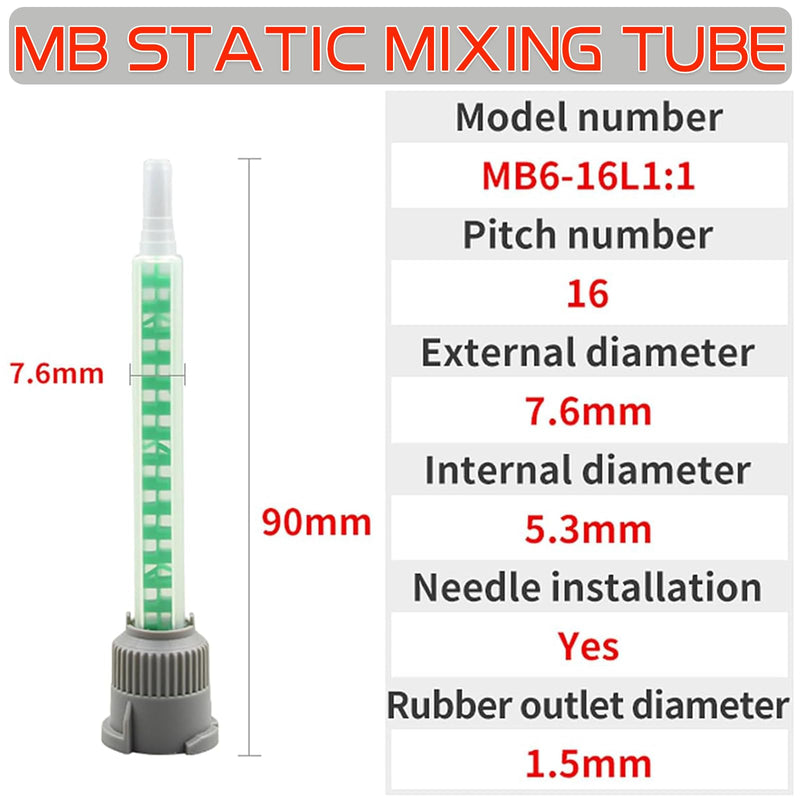 20 Mixing Nozzles Epoxy Adhesive Mixing Nozzle Tips Epoxy Resin Mixer Glue Gun Applicator for 50ml/1.7oz (1:1/2:1 Ratio)