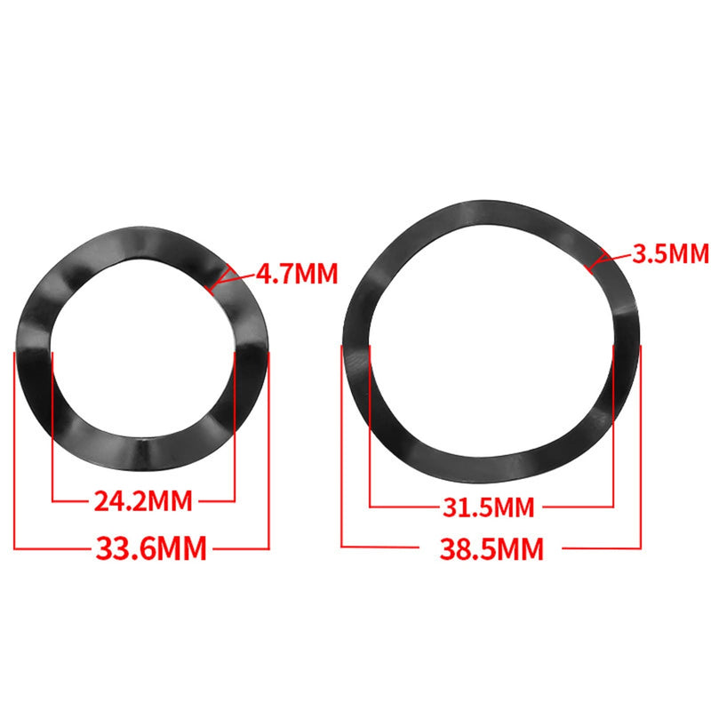 5pcs Crankset Shaft Washer, Bottom Bracket Adjust Washers, Wave Washer Bicycle Crank Spacer Conversion Spring Sleeve Mountain Bike Parts Inner 0.94inch/24mm