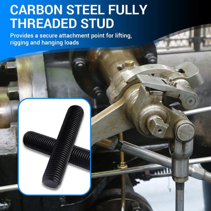 30pcs M8*80mm Fully Threaded Stud, Grade 8.8 Alloy Steel Black Oxide Finish Long Threaded Rod Bar for Furniture Mounting Assembly Fastening M8*80