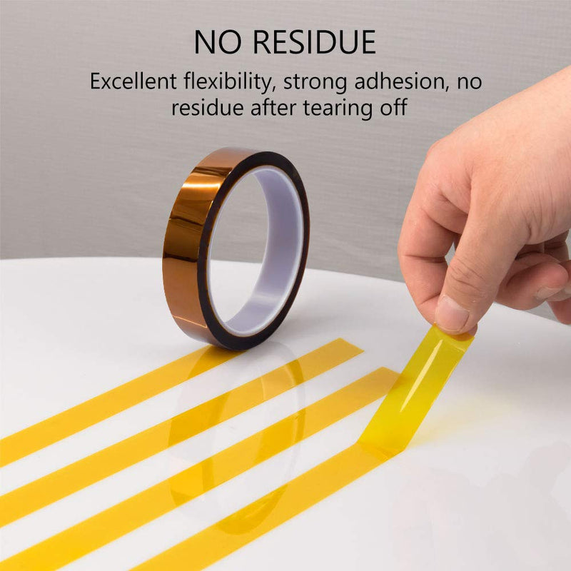 MYJOR High Temperature Tape， 1 mil Kapton Tape, Polyimide Tape, Professional for Protecting CPU, PCB Circuit Board, 1/4", 1/2", 3/4", 1"- 4 Rolls，No Residue. 1/4", 1/2", 3/4", 1" - 108ft, 4 Rolls