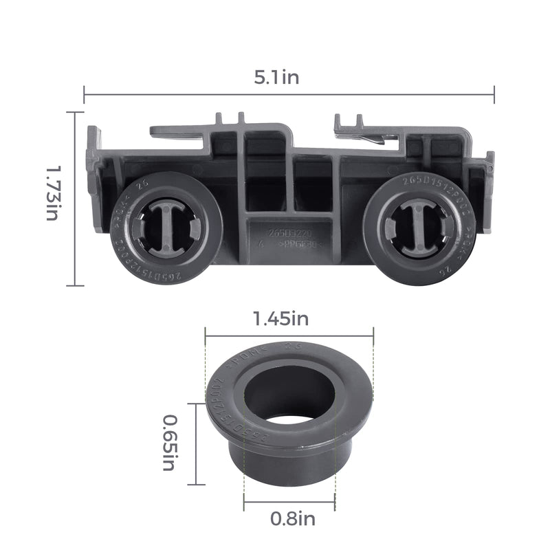 WD28X27241 Dishwasher Rack Carrier and Roller Kit Compatible GE Dishwasher Lower Rack Wheels Assembly, Fits L and R Side. Exact Fit Replaces WD12X28078 WD12X10438 WD12X10439 WD12X10446 1PCS 1