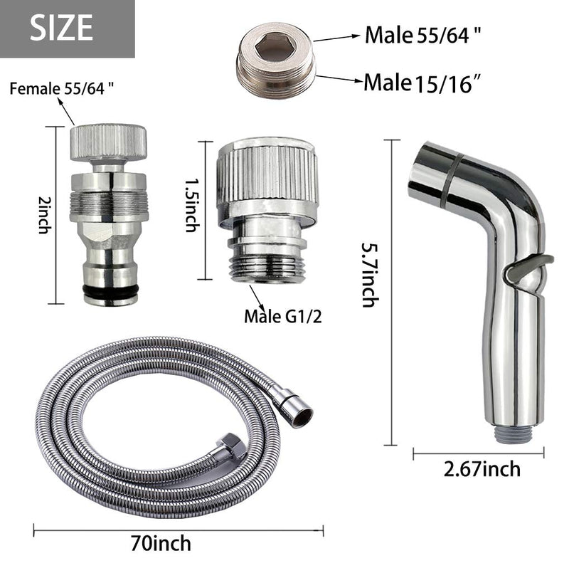 G-Sunny Quick-Connect Sink Faucet Sprayer Kit, Sink Hose Sprayer Accessories, Detachable Metal Adapter With Hand Shower,Hair Washing,Pet Cleaning,for Bathroom/Kitchen (Quick Connect Sprayer)