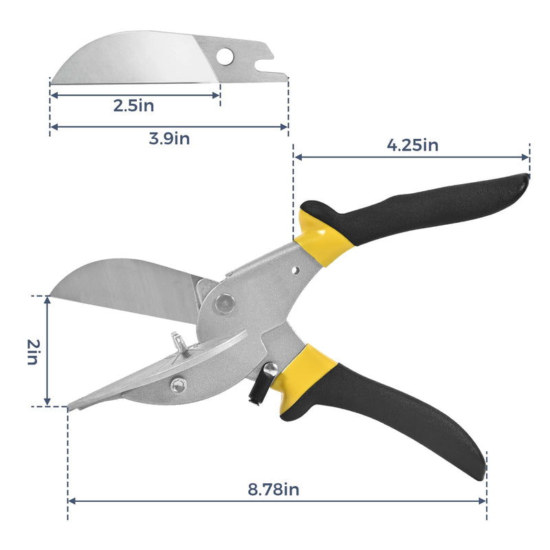 BAOLIAN Miter Shears，Sharp Multi Angle Scissors, Adjustable From 45 ° to 135 ° Quarter Round Cutting Tool, Used to Cut Trunking Plastic，Rubber, PVC, Thin wood,DlY and Home Decoration Projects