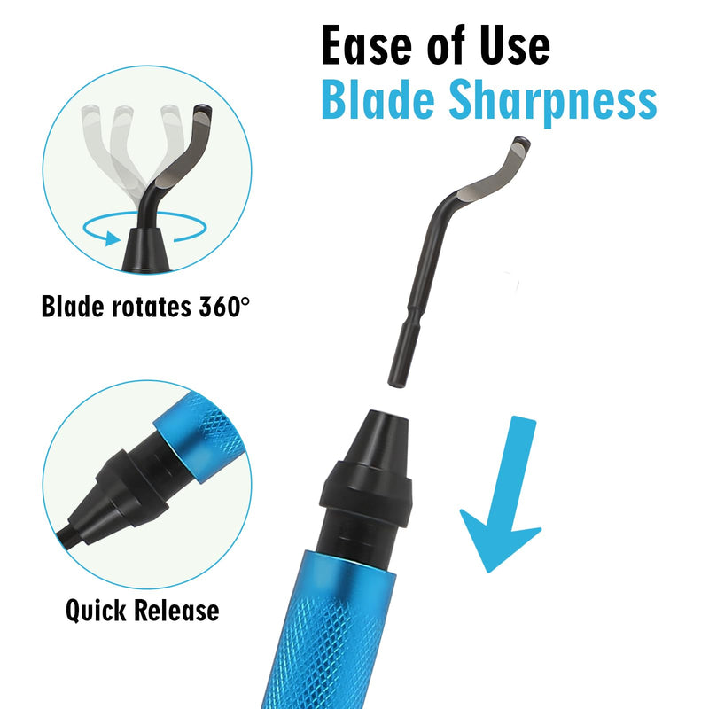 Deburring Tools,7pc,High Grade Swivel Blades,Metal Handle Deburr Tool for Metal, Resin, PVC Pipes, Copper, Plastic and 3D Printed,Hole Internal Chamfer Tool Removing Burr 7pc Deburr
