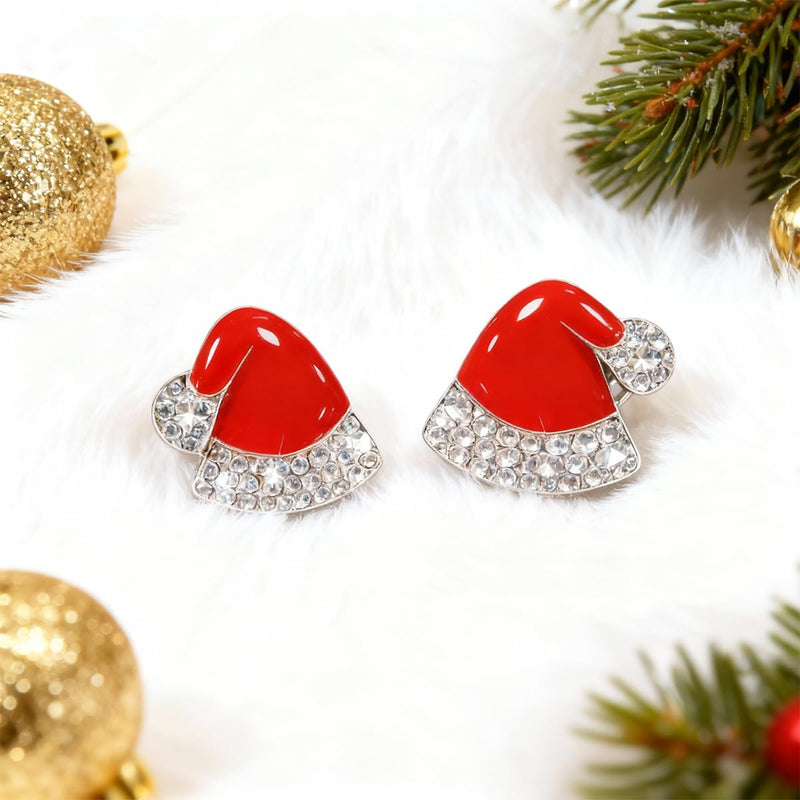 2 Pack Bling Santa Hat Stethoscope Charms, Christmas Hat Stethoscope Tag for Doctor Nurse