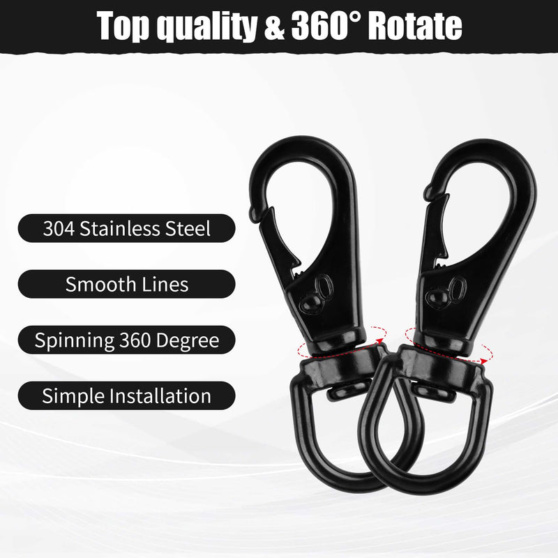 Stainless Steel Swivel Eye Snap Hook, 5 Pack (2.7 Inch) Heavy Duty Flag Clips for Flagpole Rope, Diving Clips Spring Hooks for Bird Feeders, Pet Chains, Dog Tie-Out Cable, Keychains 2.7-Inch