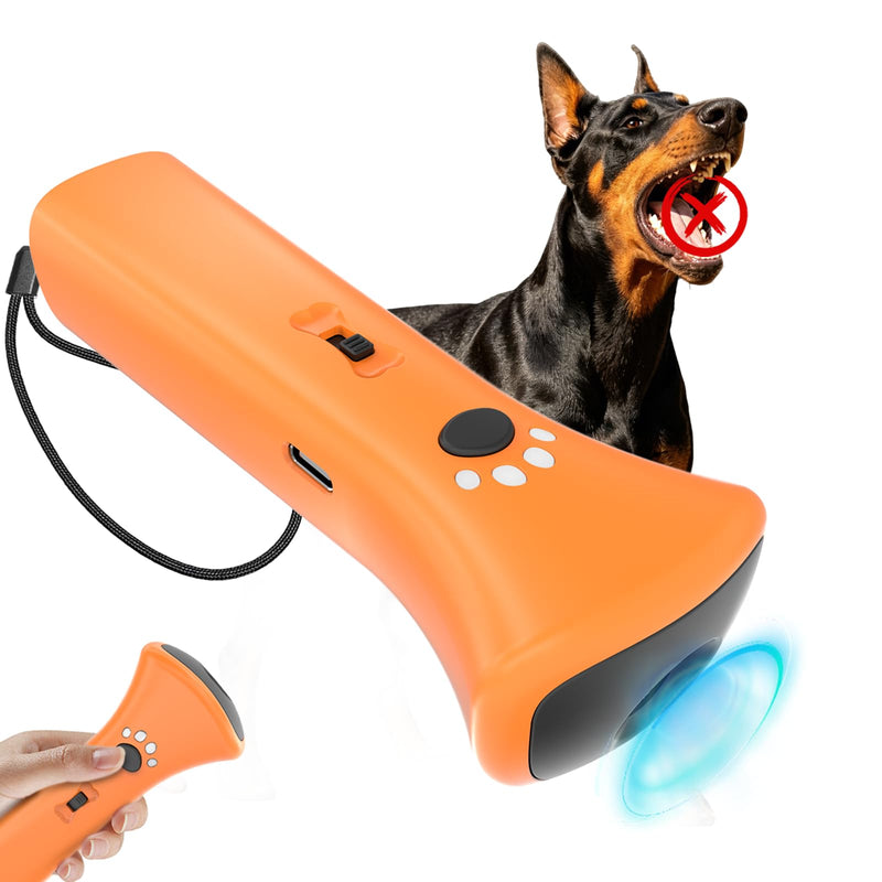 Dog Bark Deterrent Devices,Ultrasonic Anti Barking Device for Dogs, Portable Dog Training Device,Stopping Own or Neighbor's Dog Barking,Safe & Effective for Indoor & Outdoor Use(Orange)
