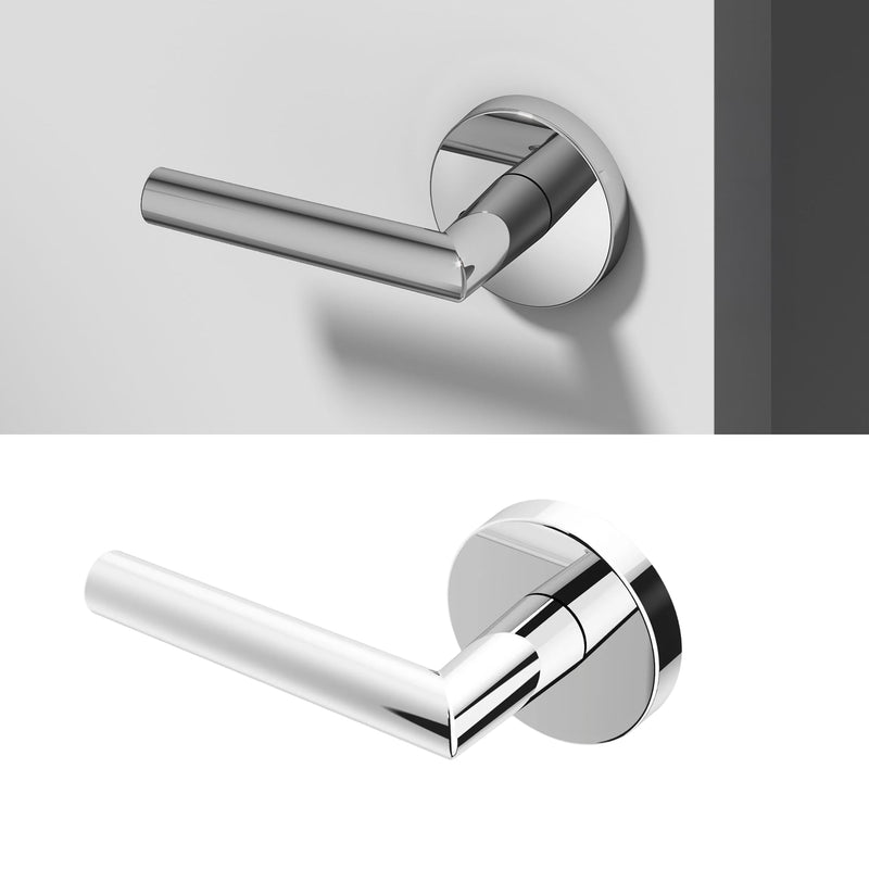Okun Stark Dummy Door Handle, Chrome Non-Turning Door Lever 1-Pack – Decorative Reversible Interior Handle for Closet, Pantry, Hallway & French Doors, Sleek Modern Design