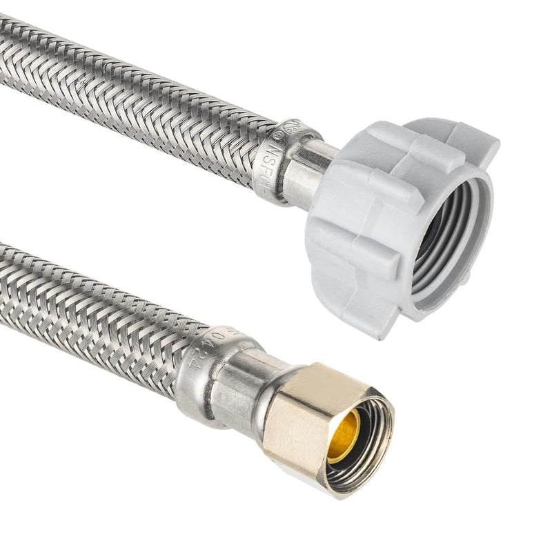 2-Pack EFIELD 16-inch Length Toilet Water Supply Connector Line, 7/8 Female Ballcock Thread x 3/8" COMP 16 Inch Pack of 2