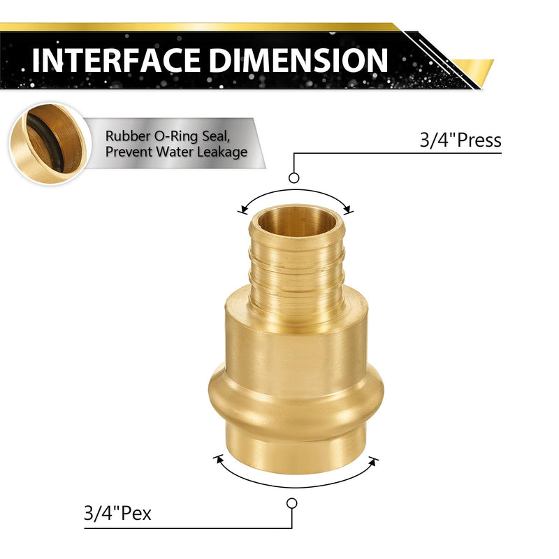 10 Pack FOSKAN Copper Press Coupling Adapter, 3/4" Press x 3/4" PEX 10 3/4"press x 3/4"pex