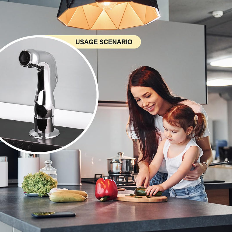 Kitchen Replacement Side Sprayer Compatible with Moen Universal Chrome Sink Hose Attachment for Faucet, Use with Kitchen Sink Faucets Parts, 179108
