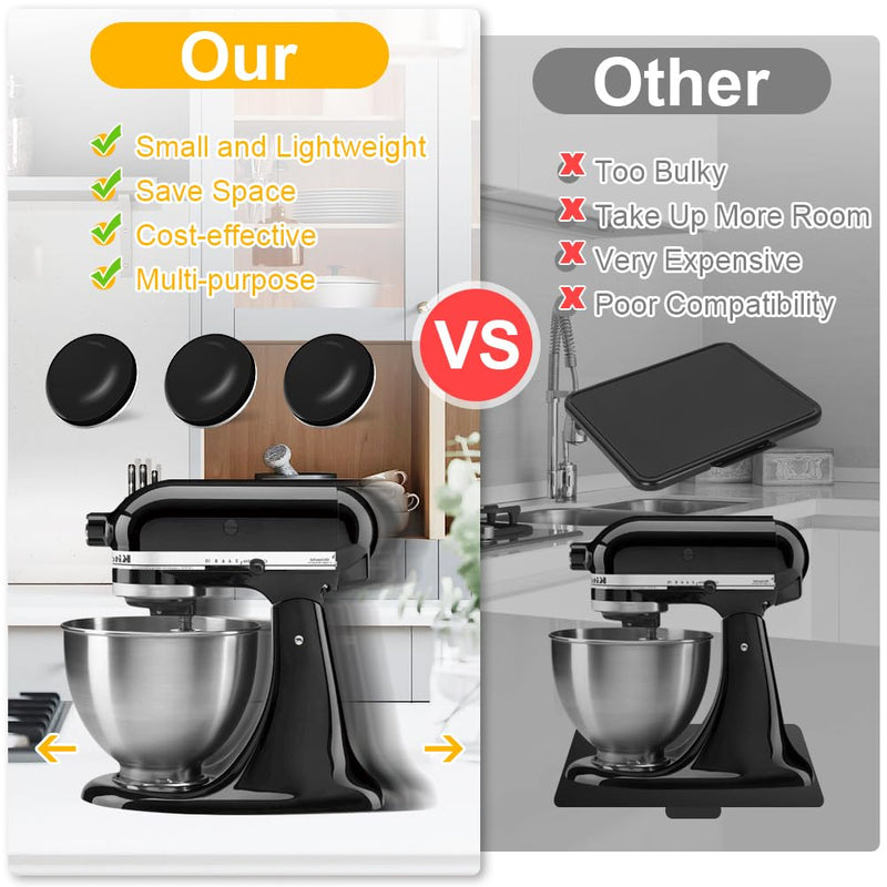 Kitchen Appliance Sliders, 16pcs Self Adhesive Small Appliance Sliders Easy Mover Space Saving Home Must Have Gadgets for Countertop Coffee Maker, Air Fryer (Black) Black