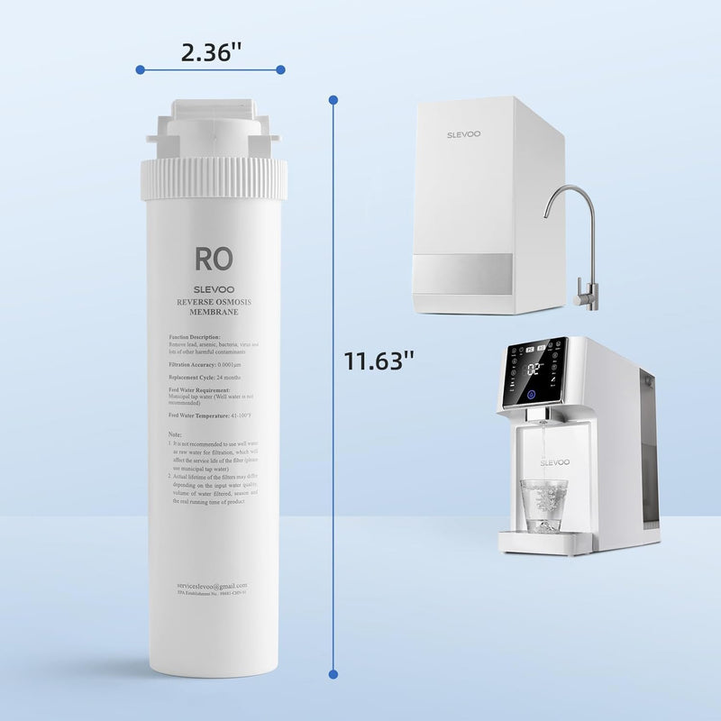Slevoo RO Replacement Filter, Replacement Cartridge for SJ-RO75R and SC-RO121 Reverse Osmosis Water Filter, 24 Month Lifetime